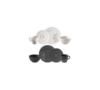 Villeroy & Boch Manufacture Rock - Mickey Mouse - Set da colazione, 8 pz., nero/bianco, lavabile in lavastoviglie e adatto per microonde, effetto ardesia con decoro Disney Topolino