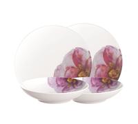 Villeroy & Boch - Rose Garden set di piatti, 4 pz., set di stoviglie per 2 persone, porcellana Premium