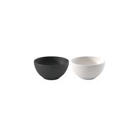 Villeroy & Boch Manufacture Rock - Mickey Mouse - Ciotola cereali, 2 pz, nero/bianco, lavabile in lavastoviglie e adatta per microonde, effetto ardesia con decoro di Disney Topolino
