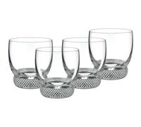 Villeroy & Boch Signature Octavie - Set di 4 bicchieri da whisky da 360 ml, in cristallo nostalgico con decorazione in pietra temperata sotto la cupola, 92 mm, trasparenti, lavabili in lavastoviglie