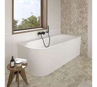 Villeroy & Boch Somera vasca da bagno ad angolo, con pannello laterale, angolo destro della stanza, con troppopieno rotondo L: 180 La: 80 cm, UBQ180SOM9CR00VDRW, Somera stone white [Vasche da Bagno > 