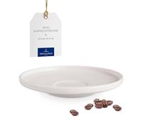 Villeroy & Boch - Sottotazza da caffè Afina in porcellana premium, sottobicchiere per tazze da caffè, Made in Germany, lavabile in lavastoviglie e adatta al microonde, impilabile, bianca