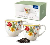 Villeroy & Boch - Spring Awakening Tazza Con Manico 2 Pezzi Giallo,Verde, Adatto per Microonde, Tazzine Caffè Ceramica, Tazze Caffe Moderne, Pasqua Decorazioni, Regalo Pasqua, Porcellana Premium