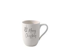 Villeroy & Boch - Statement, bicchiere con manico, Merry Christmas, 11,5x8x10,5cm, porcellana Premium, bianco