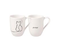 Villeroy & Boch - Statement set di tazze Cat 2 pz., 280 ml, porcellana Premium, bianco