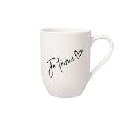 Villeroy & Boch - Statement tazza con manico Je t'aime 11,5x8x10,5cm, tazza di porcellana bianca, 280ml