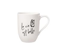 Villeroy & Boch - Statement tazza con manico La vie est belle 11,5x8x10,5cm, tazza bianca