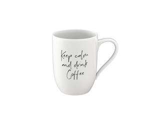 VILLEROY & BOCH STATEMENT TAZZA MUG KEEP CALM AND DRINK COFFEE
