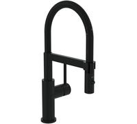Villeroy & Boch Steel Expert Compact Window Rubinetto da cucina ad alta pressione, rubinetto da cucina con montaggio antitermo, rubinetto per lavello a risparmio acqua, altezza 147 mm, nero opaco