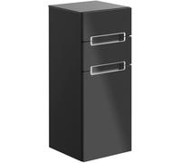 Villeroy & Boch Subway 2.0 Armoires latérales, 1 porte butée gauche, 2 tiroirs, Glass Silver Grey, A7121RFP, A7121RFP, Colorazione: Grigio lucido, maniglia: cromata lucida