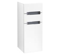 Villeroy & Boch Subway 2.0 Armoires latérales, 1 porte butée gauche, 2 tiroirs, Glass White, A7121SMS, A7121SMS, Colorazione: Bianco Opaco, maniglia: cromata lucida
