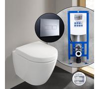 Villeroy & Boch Subway 2.0 Compact set completo WC sospeso con elemento incasso neeos,, 5606R0R1+16601CR#SET, Subway 2.0 bianco [WC > WC con Elementi Incasso]