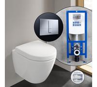 Villeroy & Boch Subway 2.0 Compact set completo WC sospeso con elemento incasso neeos,, 5606R0R1+16791CR#SET, Subway 2.0 bianco [WC > WC con Elementi Incasso]