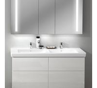 Mobile Villeroy & Boch doppio lavabo Subway 7175D0 1300x470mm, con sfioratore, 2 fori per rubinetto, Colorazione: Bianco Ceramicaplus