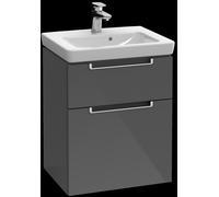 Villeroy & Boch Subway 2.0 meuble sous lavabo, 2 tiroirs, lavabo au centre, 485x590x380mm, A90710FP, A90710FP, Colorazione: Grigio lucido, maniglia: cromata lucida