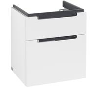 Villeroy & Boch Subway 2.0 meuble sous lavabo, 2 tiroirs, lavabo au centre, 537x590x423mm, A90810MS, A90810MS, Colorazione: Bianco Opaco, maniglia: cromata lucida