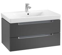 Villeroy & Boch Subway 2.0 meuble sous lavabo, 2 tiroirs, lavabo au centre, 787x420x449mm, A68910PN, A68910PN, Colorazione: Elm Impresso, maniglia: cromata lucida