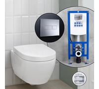 Villeroy & Boch Subway 2.0 ViFresh SET completo WC sospeso con elemento incasso neeos,, 5614A1T2+16601CR#SET, Subway 2.0 bianco [WC > WC con Elementi Incasso]