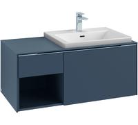 Villeroy & Boch Subway 3.0, 1001x423x516 mm, meuble pour lavabo, 2 tiroirs, 2, C57100VQ, C57100VQ, Colorazione: Fronte/carcassa: blu marino, manico: alluminio lucido