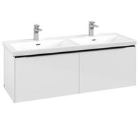 Villeroy & Boch Subway 3.0 armoire sous lavabo, 2 tiroirs, 1272x429x478mm, C56701VE, C56701VE, Colorazione: Fronte/carcassa: bianco brillante, manico: nero vulcano