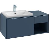 Villeroy & Boch Subway 3.0 armoire sous lavabo, 2 tiroirs, lavabo à gauche, élément d'étagère en bas à droite, 1001x422,5x516mm, C57201RH, C57201RH, Colorazione: Frontale/carcassa: Quercia Kansas, man