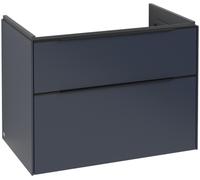 Villeroy & Boch Subway 3.0 armoire sous lavabo, éclairage LED, 2 tiroirs, 772x576x478mm, C574L1VQ, C574L1VQ, Colorazione: Fronte/corpo: blu marino, manico: nero vulcano