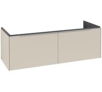 Villeroy & Boch Subway 3.0 armoire sous lavabo, éclairage LED, 2 tiroirs, lavabo au centre, 1272x429x478mm, C601L0VN, C601L0VN, Colorazione: Fronte/carcassa: Grigio Cashmere, maniglia: alluminio lucid