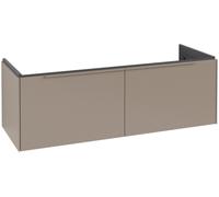 Villeroy & Boch Subway 3.0 armoire sous lavabo, éclairage LED, 2 tiroirs, lavabo au centre, 1272x429x478mm, C601L2VM, C601L2VM, Colorazione: Fronte/carcassa: taupe, manico: Taupe