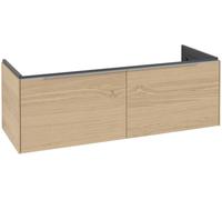 Villeroy & Boch Subway 3.0 armoire sous lavabo, éclairage LED, 2 tiroirs, lavabo au centre, 1272x429x478mm, C601L0VJ, C601L0VJ, Colorazione: Frontale/carcassa: quercia nordica, maniglia: alluminio luc