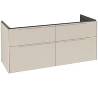 Villeroy & Boch Subway 3.0 armoire sous lavabo, éclairage LED, 4 tiroirs, lavabo au centre, 1272x576x478mm, C602L2VN, C602L2VN, Colorazione: Fronte/carcassa: Grigio cachemire, manico: Grigio cachemire