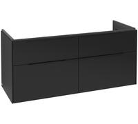 Villeroy & Boch Subway 3.0 armoire sous lavabo, éclairage LED, 4 tiroirs, lavabo au centre, 1272x576x478mm, C602L1VL, C602L1VL, Colorazione: Frontale/carcassa: Nero Vulcano, manico: Nero Vulcano