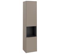 Villeroy & Boch Subway 3.0 Armoires hautes, 1 compartiment ouvert et 2 portes, butée à droite, 400x1710x362mm, C58901VM, C58901VM, Colorazione: Frontale/carcassa: Taupe, manico: Volcano Black