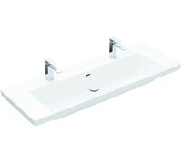 Villeroy & Boch Subway 3.0 lavabo à poser, 2 trous pour robinet, sans trop-plein, non rectifié, 1300x475mm, 4A70D1RW, 4A70D1RW, Colorazione: Bianco pietra ceramicaPiù