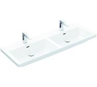 Villeroy & Boch Subway 3.0 lavabo double armoire, 2 trous pour robinet, avec trop-plein, non rectifié, 1300x475mm, 4A71D5RW, 4A71D5RW, Colorazione: Bianco pietra ceramicaPiù
