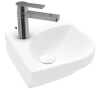 Villeroy & Boch Subway 3.0 lave-mains d'angle, 1 trou pour robinet, sans trop-plein, non rectifié, 320x320mm, 437146RW, 437146RW, Colorazione: Bianco pietra ceramicaPiù