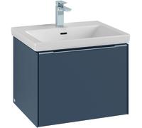 Villeroy & Boch Subway 3.0 Meuble sous-lavabo, éclairage LED, 1 tiroir, 572x429x478mm, C577L0VH, C577L0VH, Colorazione: Fronte/cassa: quercia dellArizona, manico: alluminio lucido