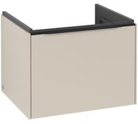Villeroy & Boch Subway 3.0 Meuble sous-lavabo, éclairage LED, 1 tiroir, 572x429x478mm, C577L1VN, C577L1VN, Colorazione: Fronte/carcassa: Grigio Cashmere, manico: Nero Vulcano