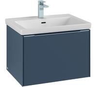Villeroy & Boch Subway 3.0 Meuble sous-lavabo, éclairage LED, 1 tiroir, 622x429x478mm, C575L0VH, C575L0VH, Colorazione: Fronte/cassa: quercia dellArizona, manico: alluminio lucido