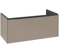 Villeroy & Boch Subway 3.0 Meuble sous-lavabo, éclairage LED, 1 tiroir, 973x429x478mm, C569L1VM, C569L1VM, Colorazione: Frontale/carcassa: Taupe, manico: Volcano Black