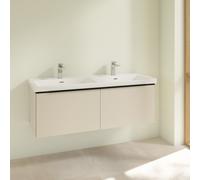 Mobile con Doppio Lavabo Villeroy e Boch Subway 3.0 con 2 cassetti estraibili 462x1272x432mm Grig...
