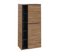 Villeroy & Boch Subway 3.0 armoire centrale, 2 portes butée à droite, 574x1200x362mm, C59901RH, C59901RH, Colorazione: Frontale/carcassa: Quercia Kansas, manico: Nero Vulcano