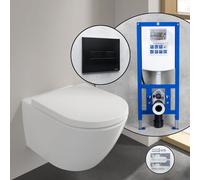 Villeroy & Boch Subway 3.0 SET completo WC sospeso con elemento incasso neeos,, 4670T0RW+16601BM#SET, Subway 3.0 stone white [WC > WC con Elementi Incasso]