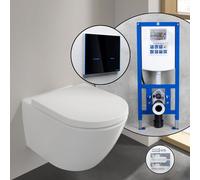 Villeroy & Boch Subway 3.0 SET completo WC sospeso con elemento incasso neeos,, 4670T0RW+16746BM#SET, Subway 3.0 stone white [WC > WC con Elementi Incasso]