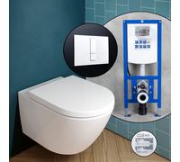 Villeroy & Boch Subway 3.0 SET completo WC sospeso con elemento incasso neeos,, 4670T0RW+16791WH#SET, Subway 3.0 stone white [WC > WC con Elementi Incasso]