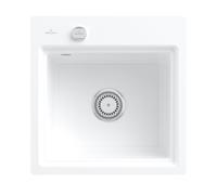 Villeroy & Boch Subway Style 50 S Flat lavello da cucina, 335A2FR1HL1, Subway Style 50 S Flat bianco alpino finitura a specchio [Lavelli da Cucina > per Base Sottolavello a partire da 50 cm]