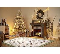 Villeroy & Boch Tappeto di design Nostalgic Shine - Toy's Delight - Coperta con albero di Natale, albero di Natale e albero di Natale, per soggiorno, camera da letto, sala da pranzo, corridoio, verde,