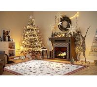 Villeroy & Boch Tappeto di Design Nostalgic Shine - Toy's Delight - Coperta Con Albero di Natale, per Soggiorno, Camera da Letto, Sala da Pranzo, Corridoio, Rosso