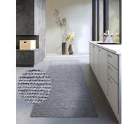 Villeroy & Boch Tappeto di lana Francois naturale per soggiorno, tessuto a mano ed ecologico, in lana boho per soggiorno, camera da letto, sala da pranzo, corridoio, cucina, argento, 80 x 200 cm
