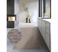 Villeroy & Boch Tappeto di lana Francois, naturale, tessuto a mano e naturale, per soggiorno, camera da letto, sala da pranzo, corridoio, cucina, lino, 80 x 200 cm