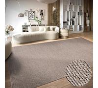 Villeroy & Boch Tappeto di lana Francois, naturale, tessuto a mano ed ecologico, per soggiorno, camera da letto, sala da pranzo, corridoio, cucina, lino, 60 x 90 cm